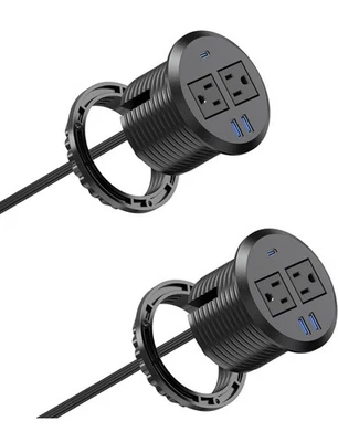 3 inch Desktop Power Grommet USB C,20W Fast Charging Station,Furniture Recesse - Image 1 of 4