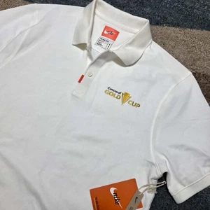 Nike Dri-Fit Polo Shirt Concacaf Gold Cup White Slim Fit Size M NWT - Picture 1 of 9