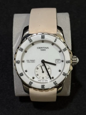 Certina DS First C014235 Blanco Cerámica y Acero 35mm Damas Reloj Caja y Papeles Foto 1 de 4