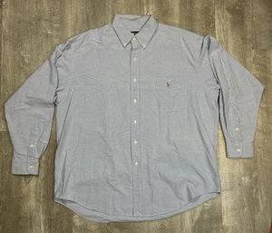 Ralph Lauren Big Hemd 100% Baumwolle Blau Langarm Button Down Hemd Herren Large - Bild 1 von 10