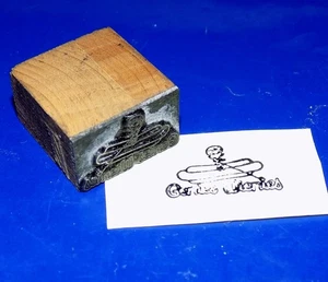 Bloque de impresoras tipográficas vintage o antiguas "Genies Wienies" - Imagen 1 de 2