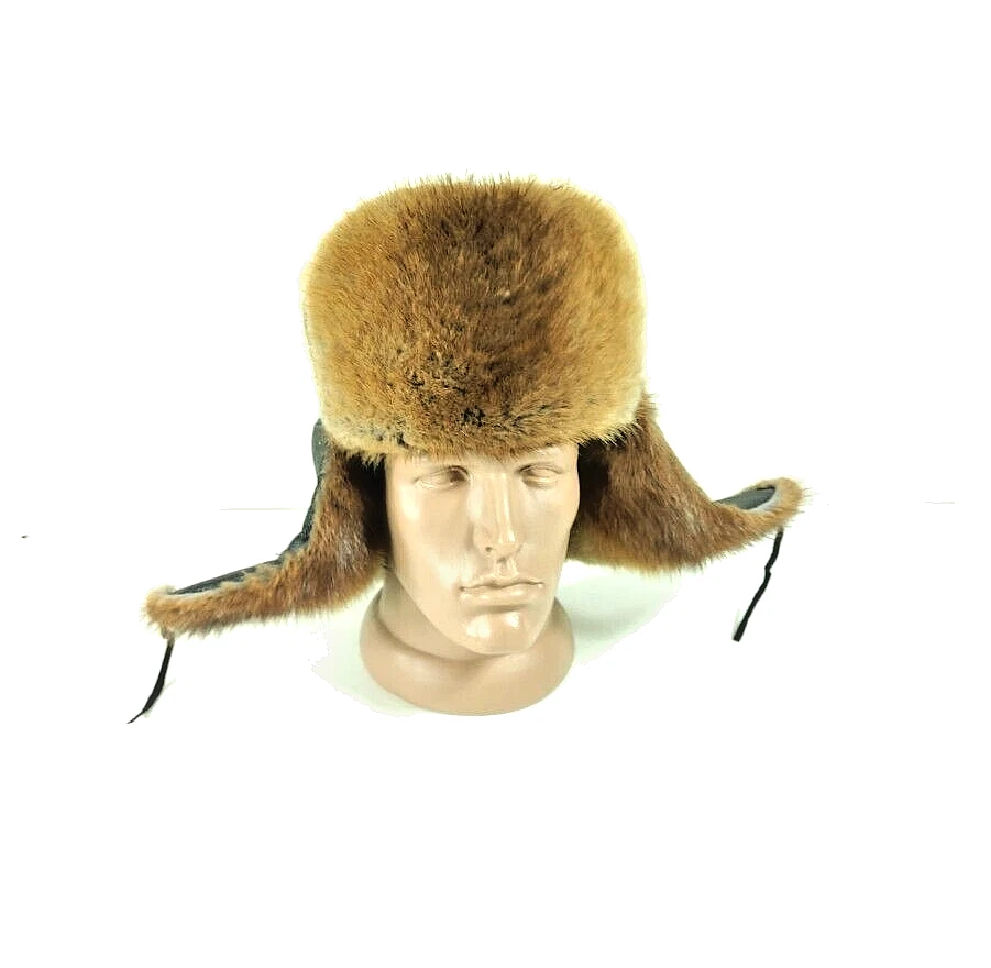Sombrero de invierno vintage de la URSS - Gorra coleccionable de la era soviética, talla 62, Ucrania Foto 1 de 4