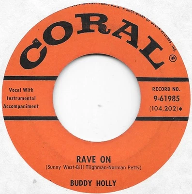 BUDDY HOLLY Rave On on Coral rockabilly 45 HEAR Foto 1 de 2