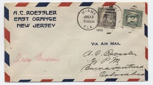 1929 Miami FL Luftpostbrief Kolumbien Roessler 566a Sonderheft Papier [R.55] - Bild 1 von 2