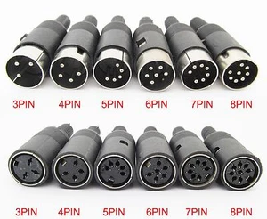 2 pièces prise DIN mâle jack connecteur femelle avec poignée en plastique ABS noir 3 broches-8 broches - Photo 1/15