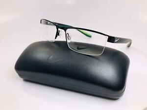 New NIKE 8173 011 Black & Green Eyeglasses 52mm with NIKE Case