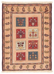 Nimbaft Handgeknüpfter Perserteppich 110x80 cm-Neu,Orient,Carpet,Rug,Beige,Rot - Bild 1 von 9