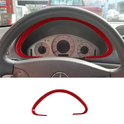 Cubierta de velocímetro de fibra de carbono roja para Mercedes-Benz Clase E W211 2003-200 Foto 1 de 4