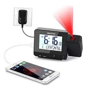 Projection Alarm Clock for Bedrooms, Digital Clock with Indoor Classic - Picture 1 of 7