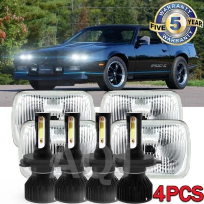 Faros LED 4x6" haz alto bajo para Chevrolet Camaro Iroc-Z Z28 RS 1988-1992 Foto 1 de 4