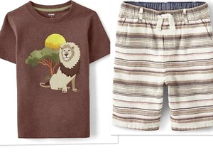 GYMBOREE NWT BOYS LION SAFARI SHORTS AND MUFASA TEE TOP SIZE 6 - Picture 1 of 3