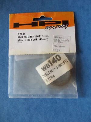GENUINE HPI 72314 BELT 3M 348 116T TOOTH 3MM MICRO RS4 WB 140MM #72314 NIP - Image 1 of 2