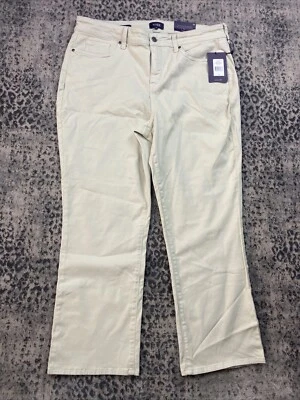Pantalones para mujer NYDJ talla 16 Marilyn tobillo recto pluma caqui (37 X 27) nuevos Foto 1 de 4