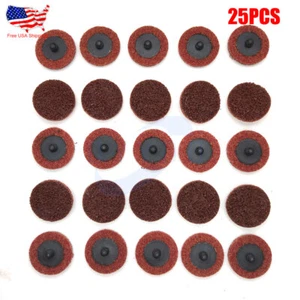 25 Pack - 2" Surface Conditioning Discs Medium Red Quick Change Prep Pads - Picture 1 of 6