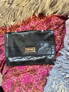 Badgley Mischka Pony Fur Leather Cow Clutch Bag Purse  - Picture 1 of 7