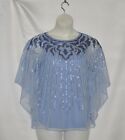 Bob Mackie Sequin Caftan Top and Knit Tank Set Size S Periwinkle