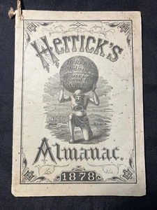 1878 Herrick’s Almanac Pharmaceutical Medicine Astrology Farming Folk Remedies - Picture 1 of 6