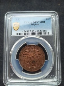 Belgium : 5 Cent 1853 ; PCGS : MS 63 - Picture 1 of 2