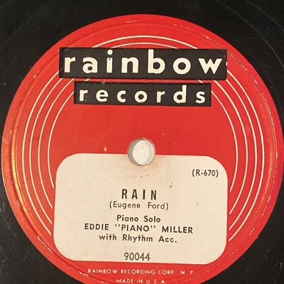 1949 RAGTIME Eddie Piano Miller  78 rpm RAINBOW 90044 Leicester Square Rag V+ - Image 1 of 4
