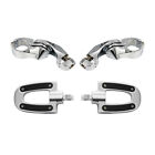 1 1/4'' Short Angled Highway Engine Guard Footpegs Mount Fit For Harley Touring