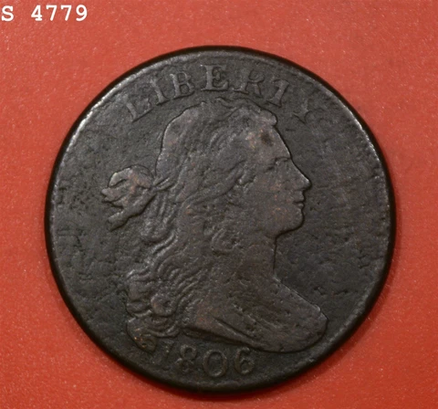 1806 Draped Bust Large Cent "F+" *Free S/H After 1st Item* Cover