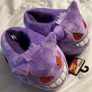 RARE NEW Pokémon Gengar Purple Plush Sinister Grin Men’s Slippers L/XL Size 9-10 - Picture 1 of 4