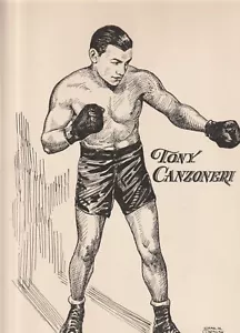 TONY CANZONERI 1939 IMPRESIÓN-GRABADO POR ILUSTRADOR-DIBUJANTE CHARLES M QUINLAN - Imagen 1 de 2