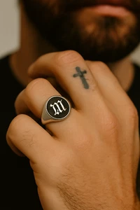 Anello Argento Iniziale Personalizzato - Monogramma Personalizzato Gioielli,Lettera,Logo - Foto 1 di 4