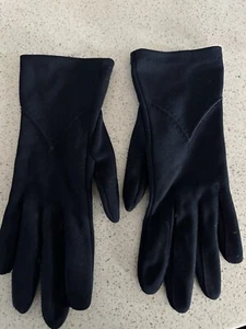 Christian Dior Gloves Women Dark Navy Blue Vintage Size 6.5 - Picture 1 of 4