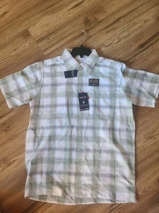Haggar Mens Green And White Button Up Shirt,Nwt - Picture 1 of 3