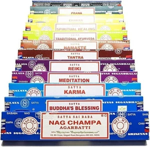 Satya Nag Champa Agarbatti verschiedene Räucherstäbchen (15g x 12er Pack = 180g) - Bild 1 von 4