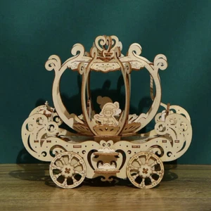 3D puzzle toys wooden diy rotate Pumpkin Cart   Birthday presents for kids - Picture 1 of 9