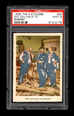 1959 Fleer Three Stooges #59 Did you have to sneeze?  PSA 9 - Image 1 of 2
