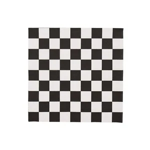 Bonjour Fete Black And White Checker Large Paper Napkins | Premium Party Tabl... - Picture 1 of 4