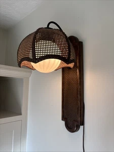 MCM Retro Korb Swag Lampe Wandleuchte Leuchte mit Kugel - Bild 1 von 15