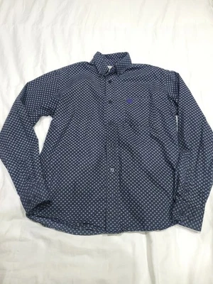 Camisa social Cinch Boys XL 14 preta roxa manga longa botão faroeste - Imagem 1 de 4
