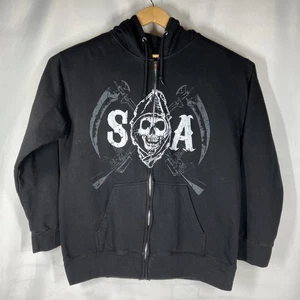 Sons Of Anarchy Full Zip Hoodie Sweatshirt Y2k Skull 2XL Biker Axe Grunge 90s - Bild 1 von 10