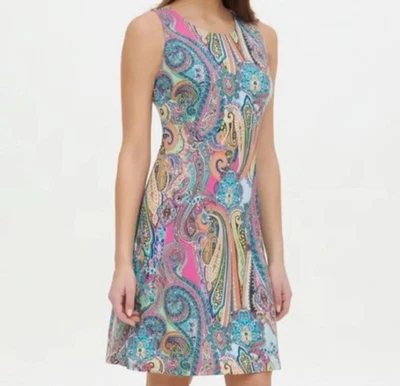 Tommy Hilfiger Retro Jaipur Paisley Sheath Dress Slvls Women Size 10, Lovely - Image 1 of 4
