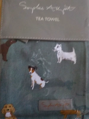 Sophie Allport 'Fetch' Pack Of TWO Tea Towels Cotton Tea Towel, BNWT - Image 1 of 4