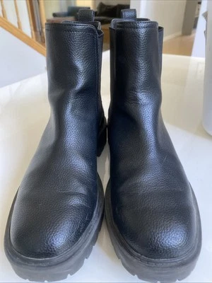 Kenneth Cole Reaction 切尔西靴黑色女式 7.5 码美国拉裤 — 第 1/4 张图片