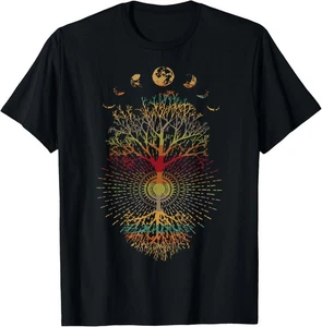NUEVA CAMISETA LIMITADA Phases of the Moon Retro Años 60 70 Ambiente Árbol de la Vida - Imagen 1 de 3