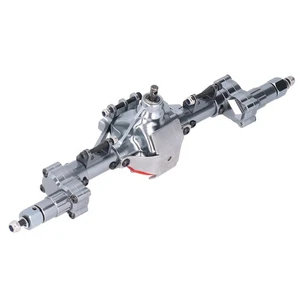 SCX10 I II Aluminum High Clearance Portal Axle Silver Titanium Rear - Picture 1 of 12
