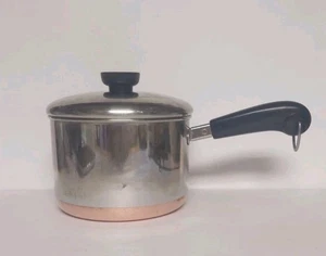 Revere Ware 1801  2 Qt. Sauce Pan Pot Copper Clad (1982) with Lid - Clinton, ILL - Picture 1 of 9