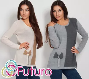 Maglione donna invernale cardigan 2 colori manica lunga girocollo taglia 8 - 12 FR14 - Foto 1 di 6