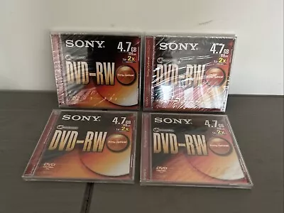 Sony DVD-RW Blank Media Discs Recordable 4.7GB 120 Minutes X 4 Brand New Sealed - Image 1 of 4
