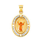 14K Yellow Gold Devine Infant Jesus Cubic Zirconia Religious Pendant