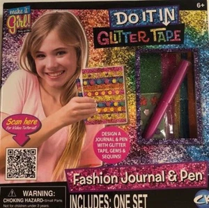 Make It Girl! Do It In Glitter Tape Fashion Journal & Pen - Bild 1 von 4