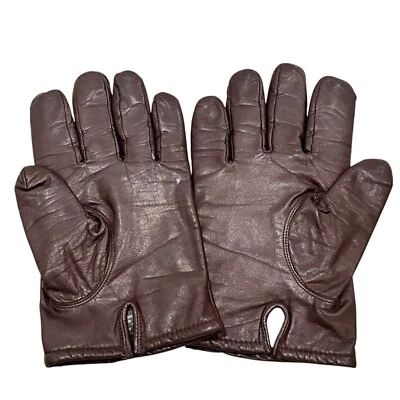 Mens XL Gates Brown Leather Gloves With Cashmere Lining - Image 1 of 4