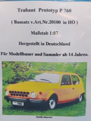 ADP 20111 Trabant P760, Prototyp, , DDR, ADP-Resinbausatz, 1:87, H0,  - Bild 1 von 3