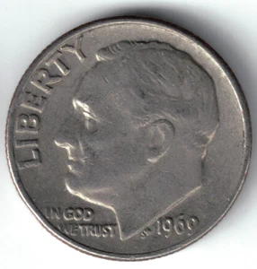 USA - 1969P - Dime - Roosevelt - Super Rare, No Mint Mark - #20839 - Picture 1 of 2